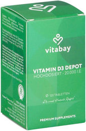 Vitabay Vitamin D3 Depot Cholecalciferol 20000 IE Tabletten vegan 120 Stück – Bild 1 von 1
