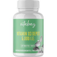 Produktbild von Vitabay Vitamin D3 Depot Cholecalciferol 5000 IE Tabletten vegan 120 Stück