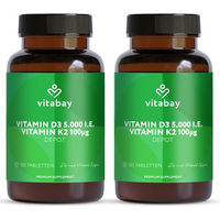 Produktbild von Vitabay Vitamin D3 K2 5000 IE Tabletten vegan 360 Stück