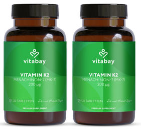 Vitabay Vitamin K2 MK-7 200 µg – 480 vegane Tabletten – Hochdosiert, glutenfrei und laktosefrei – Bild 1 von 4