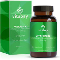 Produktbild von Vitabay Vitamin K2 MK-7 200 µg Kapseln vegan vegetarisch glutenfrei laktosefrei 90 Stück