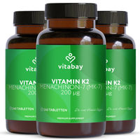 Produktbild von Vitabay Vitamin K2 MK-7 200 µg Tabletten vegan ohne Zusatzstoffe glutenfrei laktosefrei