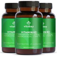 Produktbild von Vitabay Vitamin K2 MK-7 200 µg vegane Tabletten ohne Zusatzstoffe
