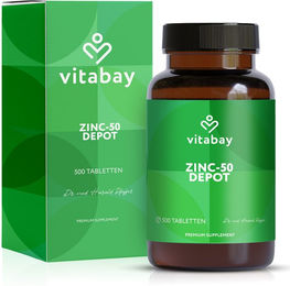 Vitabay Zinc-50 DEPOT Zink Gluconat 50 mg Tabletten vegan – Bild 1 von 1