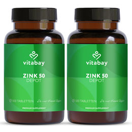 Vitabay Zink 50 mg Hochdosiert – 2000 Tabletten – Zinkgluconat – Vegan, glutenfrei, laktosefrei und zuckerfrei – Bild 1 von 1