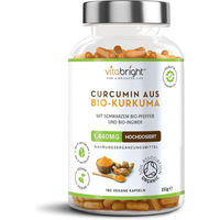 Produktbild von VitaBright Kurkuma Kapseln Bio Vegan Glutenfrei Laktosefrei 180 Stück