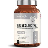 Produktbild von VitaBright Magnesiumcitrat Kapseln vegan glutenfrei laktosefrei 240 Stück