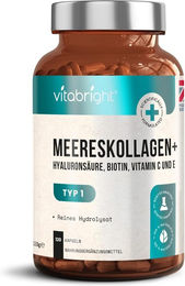 VitaBright Marine Collagen Typ I 1000mg Kapseln glutenfrei ohne Zusatzstoffe 120 Stück – Bild 1 von 2