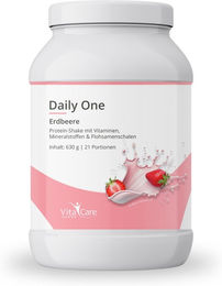 VitaCare DailyOne Protein Shake Erdbeere Pulver mit L-Carnitin ohne Zusatzstoffe – Bild 1 von 2