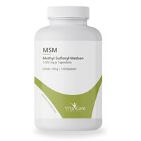 Produktbild von VitaCare MSM Kapseln mit 1000 mg Schwefel, 120 Kapseln, vegan, glutenfrei und laktosefrei