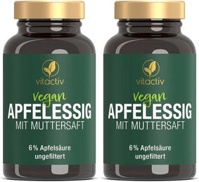 Vitactiv Apfelessig Kapseln vegan ohne Zusatzstoffe 180 Stück – Bild 1 von 3