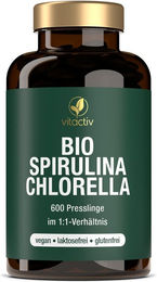 Vitactiv Bio Spirulina Chlorella Superfood-Mischung Tabletten ohne Zusatzstoffe – Bild 1 von 2
