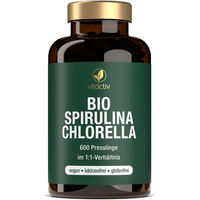 Produktbild von Vitactiv Bio Spirulina Chlorella Superfood-Mischung Tabletten ohne Zusatzstoffe