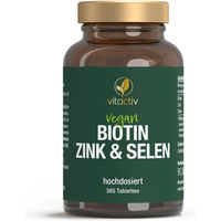 Produktbild von vitactiv Biotin Selen und Zink Tabletten vegan ohne Zusatzstoffe