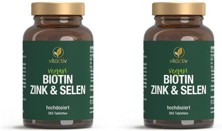 vitactiv Biotin Selen und Zink Tabletten vegan ohne Zusatzstoffe – Bild 1 von 3