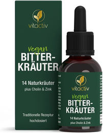 Vitactiv Bitterkräuter Kräuter-Komplex Tropfen vegan und zuckerfrei 50 ml – Bild 1 von 2