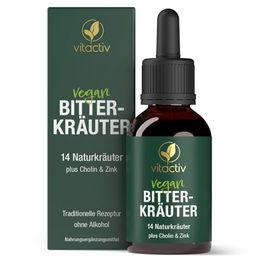 Vitactiv Bitterkräuter Kräuter-Komplex Tropfen, zuckerfrei, vegan, 50 ml – Bild 1 von 8