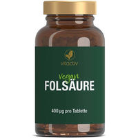 Produktbild von Vitactiv Folsäure Tabletten 400 µg vegan glutenfrei laktosefrei für Frauen Schwangere und Stillende