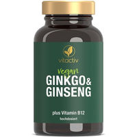 Produktbild von Vitactiv Ginkgo und Ginseng Kapseln mit Vitamin B12 vegan und hochdosiert 60 Stück