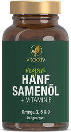 Vitactiv Hanföl Kapseln mit Vitamin E vegan – Bild 1 von 3