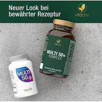 Produktbild von Vitactiv MULTI 50+ Vitamin- und Mineralstoff-Komplex Kapseln für Senioren vegetarisch glutenfrei laktosefrei 120 Stück