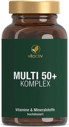 Vitactiv MULTI 50+ Vitamin- und Mineralstoff-Komplex Kapseln für Senioren vegetarisch glutenfrei laktosefrei ohne Zusatzstoffe 60 Kapseln – Bild 1 von 3