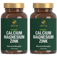 Produktbild von Vitactiv Natural Nutrition Calcium Magnesium Zink Citrat Tabletten vegan laktosefrei zuckerfrei ohne Zusatzstoffe für Erwachsene
