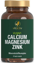 Vitactiv Natural Nutrition Calcium Magnesium Zink Mineralstoff-Komplex Citrat Tabletten vegan laktosefrei zuckerfrei ohne Zusatzstoffe für Erwachsene – Bild 1 von 2