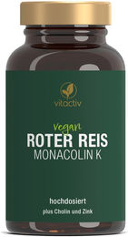 Vitactiv Roter Reis mit Monacolin K, Cholin und Zink in Kapseln, 60 Stück – Bild 1 von 3