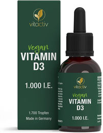 vitactiv Vitamin D3 1000 IE Tropfen vegan zuckerfrei ohne Zusatzstoffe für Senioren – Bild 1 von 2