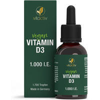 Produktbild von vitactiv Vitamin D3 1000 IE Tropfen vegan zuckerfrei ohne Zusatzstoffe für Senioren