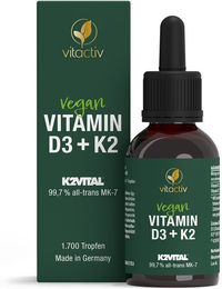 Vitactiv Vitamin D3 + K2 Tropfen vegan mit Flechten – Bild 1 von 2