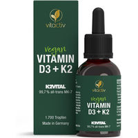 Produktbild von Vitactiv Vitamin D3 + K2 Tropfen vegan mit Flechten