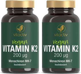 Vitactiv Vitamin K2 MK-7 Tabletten vegan laktosefrei glutenfrei 180 Stück – Bild 1 von 2