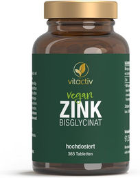 Vitactiv Zink Bisglycinat Tabletten vegan für Erwachsene – Bild 1 von 2