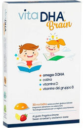 VITADHA BRAIN zuckerfreie Lutschtabletten für Kinder mit Erdbeer- und Zitronengeschmack 30 Stück – Bild 1 von 1