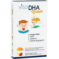 Produktbild von VITADHA BRAIN zuckerfreie Lutschtabletten für Kinder mit Erdbeer- und Zitronengeschmack 30 Stück