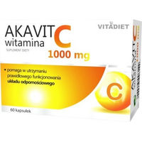 Produktbild von VITADIET AKAVIT Vitamin C 1000 mg Ascorbinsäure Kapseln 60 Stück ohne Zusatzstoffe