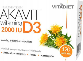 Vitadiet AKAVIT Vitamin D3 2000 in Distelöl 120 Kapseln – Bild 1 von 1