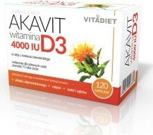 Vitadiet Akavit Vitamin D3 4000 IE Kapseln für Erwachsene 120 Kapseln – Bild 1 von 1