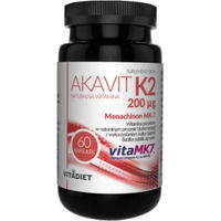 Produktbild von Vitadiet Akavit Vitamin K2 MK-7 200 µg Kapseln 60 Stück glutenfrei und laktosefrei