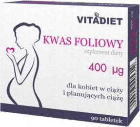 Vitadiet Folsäure 0,4 mg Tabletten für Schwangere und Stillende 90 Stück – Bild 1 von 2