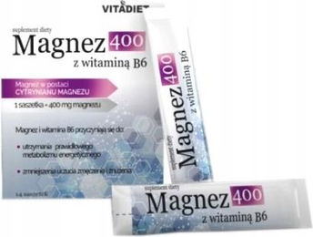 Vitadiet Magnesium Citrat 400 mg mit Vitamin B6 Pulver 14 Beutel – Bild 1 von 1