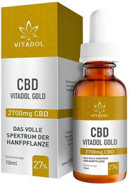 Vitadol Gold Bio Hanfextrakt Öl mit 27% CBD Tropfen vegan 330 ml – Bild 1 von 2