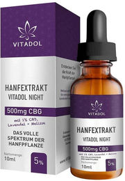 Vitadol Night Hanfextrakt Tropfen vegan laktosefrei und ohne Zusatzstoffe – Bild 1 von 2