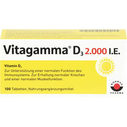 Vitagamma Vitamin D3 2000 I.E. Tabletten 100 Stück laktosefrei und glutenfrei – Bild 1 von 2