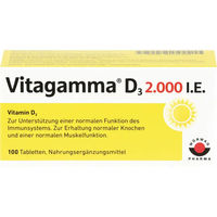 Produktbild von Vitagamma Vitamin D3 2000 I.E. Tabletten 100 Stück laktosefrei und glutenfrei