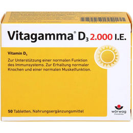 Vitagamma Vitamin D3 2000 I.E. Tabletten laktosefrei und glutenfrei 50 Stück – Bild 1 von 2