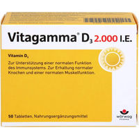 Produktbild von Vitagamma Vitamin D3 2000 I.E. Tabletten laktosefrei und glutenfrei 50 Stück