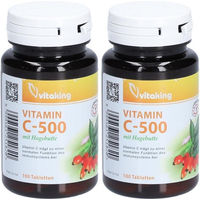 Produktbild von vitaking Vitamin C 500 mg Tabletten mit Hagebutte, zuckerfrei, laktosefrei und glutenfrei